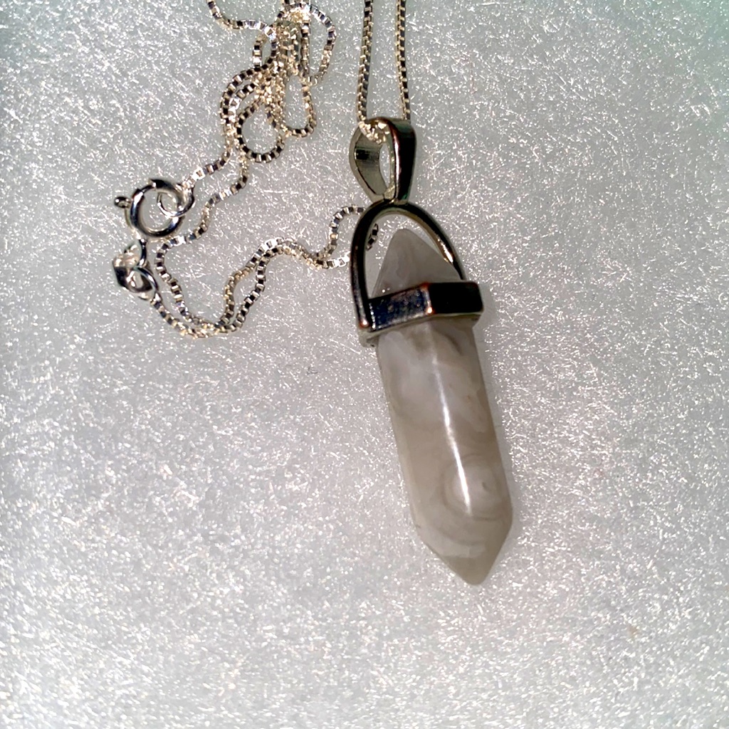 Boho Quartz Crystal Sterling Silver Necklace 18 15$
